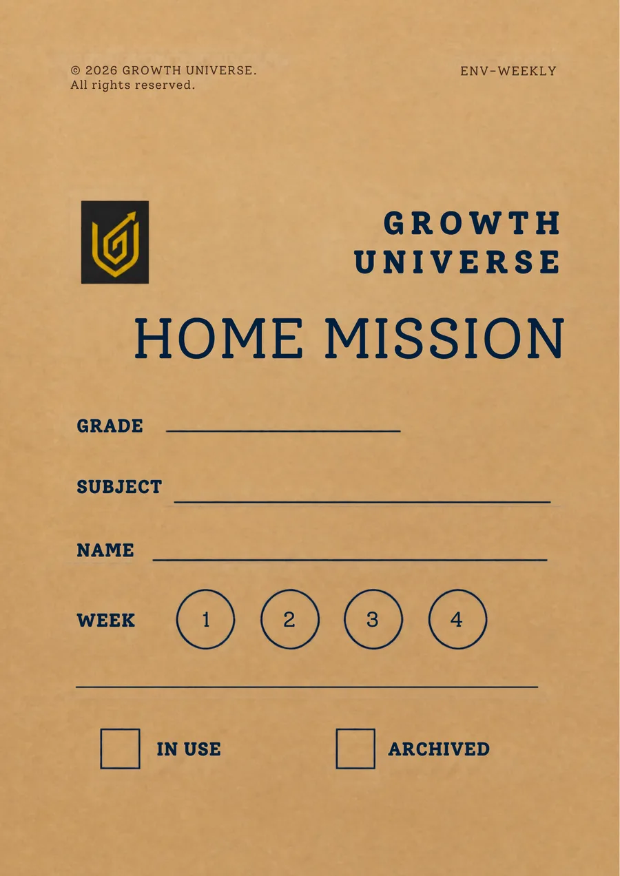 The kraft Home Mission envelope, with spaces for grade, subject, name and week
